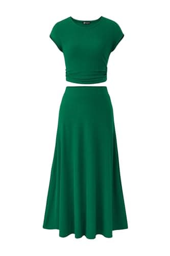 PRETTYGARDEN Women's 2025 Spring Summer Two-Piece Skirt Set Casual Travel Vacation Matching