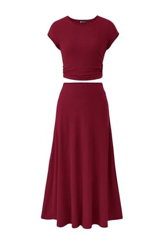 PRETTYGARDEN Women's 2025 Spring Summer Two-Piece Skirt Set Casual Travel Vacation Matching