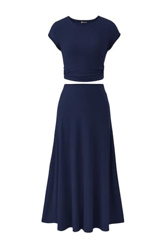 PRETTYGARDEN Women's 2025 Spring Summer Two-Piece Skirt Set Casual Travel Vacation Matching