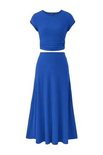 PRETTYGARDEN Women's 2025 Spring Summer Two-Piece Skirt Set Casual Travel Vacation Matching