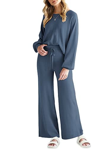 ANRABESS Women's Two Piece Sweater Sets 2024 Fall Knit Sweatsuits