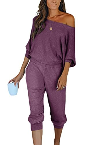 PRETTYGARDEN Women's 2-Piece Ribbed Pullover and Pants Set