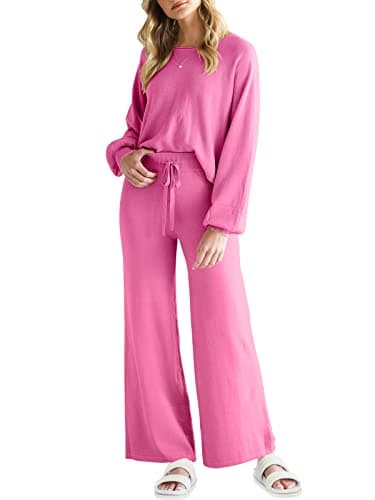 ANRABESS Women's Two Piece Sweater Sets 2024 Fall Knit Sweatsuits