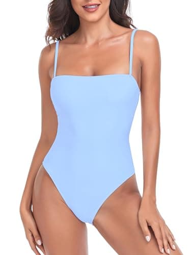 Women's Bandeau One Piece Swimsuits by RELLECIGA