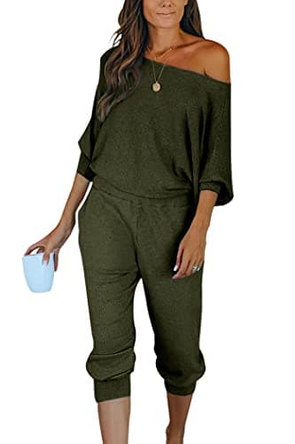PRETTYGARDEN Women's 2-Piece Ribbed Pullover and Pants Set