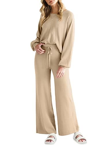 ANRABESS Women's Two Piece Sweater Sets 2024 Fall Knit Sweatsuits