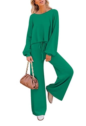 Women's 2-Piece Casual Knit Sweatsuit Loungewear Set