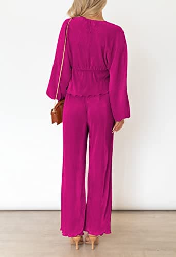 Viottiset Women's 2-Piece Pleated Loungewear Set