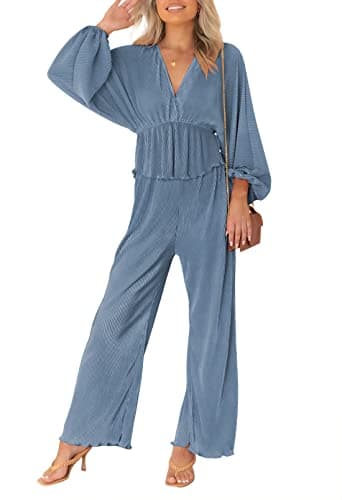 Viottiset Women's 2-Piece Pleated Loungewear Set