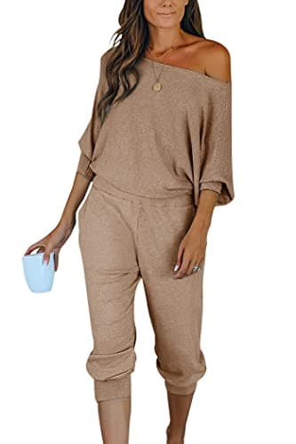 PRETTYGARDEN Women's 2-Piece Ribbed Pullover and Pants Set