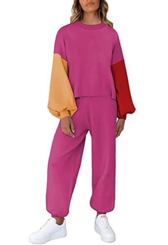 Women's 2-Piece Casual Knit Sweatsuit Loungewear Set
