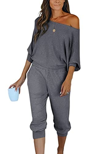 PRETTYGARDEN Women's 2-Piece Ribbed Pullover and Pants Set