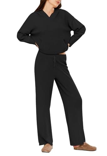 Viottiset Women's 2-Piece Sweater Set with Pockets and Wide Leg Pants