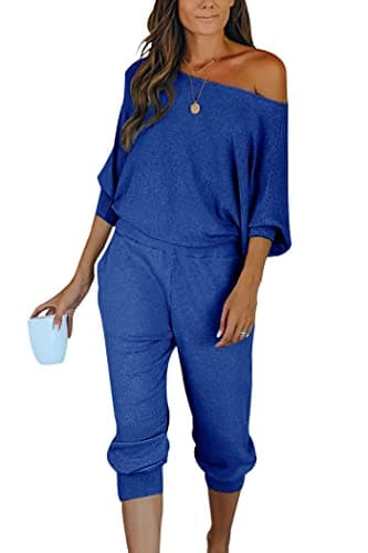PRETTYGARDEN Women's 2-Piece Ribbed Pullover and Pants Set