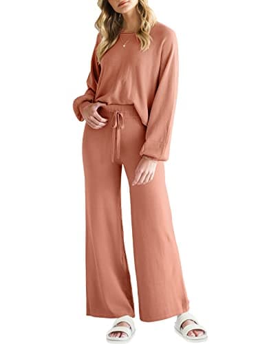 ANRABESS Women's Two Piece Sweater Sets 2024 Fall Knit Sweatsuits