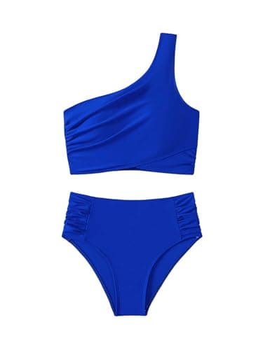 Sweatyrocks Women's One Shoulder Ruched Bikini Set