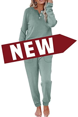 Women's Lounge Sets: WIHOLL Two-Piece Sweatshirt and Sweatpants with Pockets