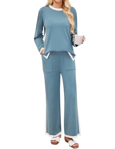 Blooming Jelly Womens 2 Piece Fall Travel Outfits Sweater Knit Matching Sets