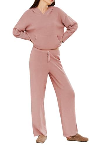 Viottiset Women's 2-Piece Sweater Set with Pockets and Wide Leg Pants