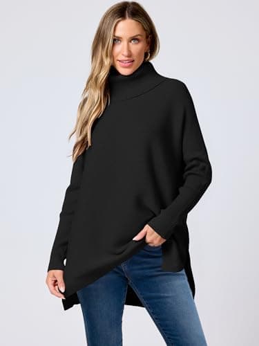 ANRABESS Women's Oversized Turtleneck Batwing Sweater Tops - Casual Fall 2024 Outfits