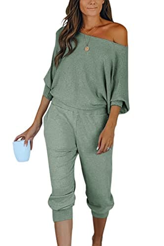 PRETTYGARDEN Women's 2-Piece Ribbed Pullover and Pants Set