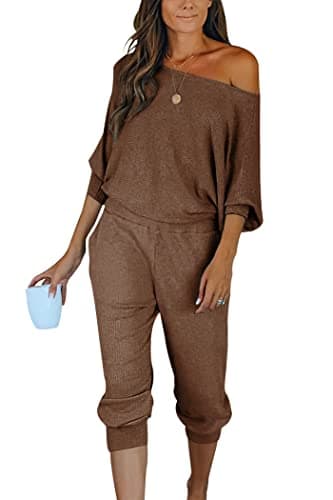 PRETTYGARDEN Women's 2-Piece Ribbed Pullover and Pants Set