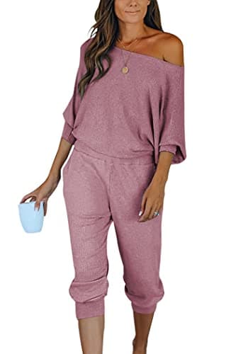 PRETTYGARDEN Women's 2-Piece Ribbed Pullover and Pants Set