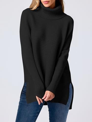 ANRABESS Women's Oversized Turtleneck Batwing Sweater Tops - Casual Fall 2024 Outfits