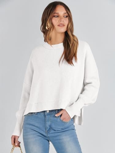 Womens Oversized Crop Sweater for Fall 2024