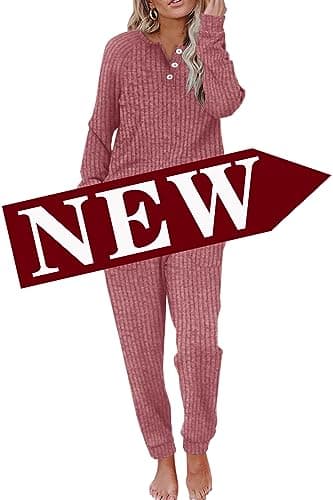 Women's Lounge Sets: WIHOLL Two-Piece Sweatshirt and Sweatpants with Pockets