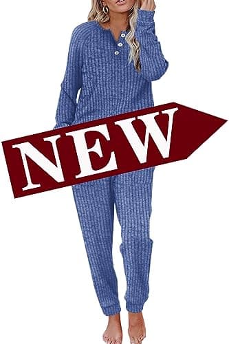 Women's Lounge Sets: WIHOLL Two-Piece Sweatshirt and Sweatpants with Pockets