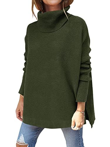 ANRABESS Women's Oversized Turtleneck Batwing Sweater Tops - Casual Fall 2024 Outfits