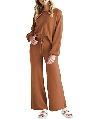 ANRABESS Women's Two Piece Sweater Sets 2024 Fall Knit Sweatsuits