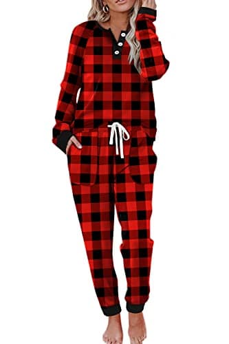 Women's Lounge Sets: WIHOLL Two-Piece Sweatshirt and Sweatpants with Pockets