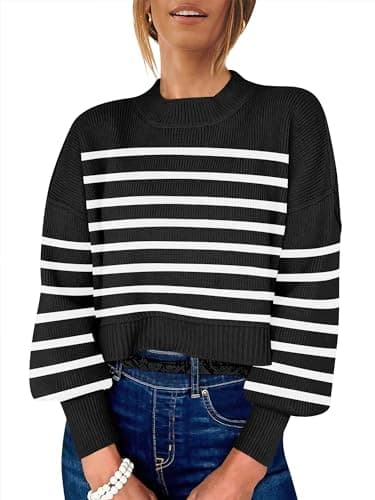 Womens Oversized Crop Sweater for Fall 2024