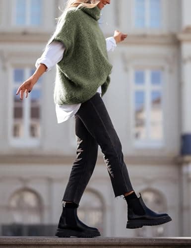 Women's Turtleneck Batwing Sleeve Chunky Sweater
