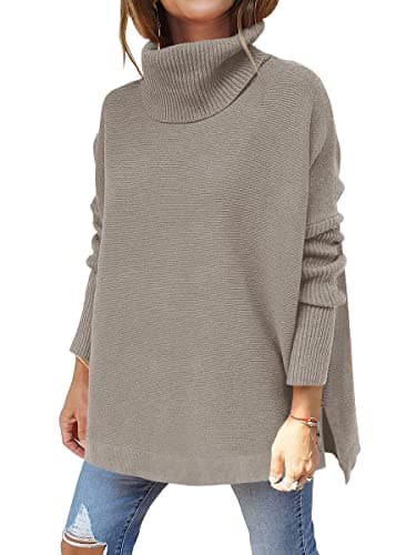 ANRABESS Women's Oversized Turtleneck Batwing Sweater Tops - Casual Fall 2024 Outfits