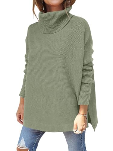 ANRABESS Women's Oversized Turtleneck Batwing Sweater Tops - Casual Fall 2024 Outfits