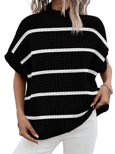 Women's Pink Mock Neck Batwing Sweater for a Relaxed Fit