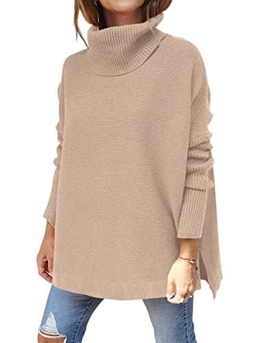 ANRABESS Women's Oversized Turtleneck Batwing Sweater Tops - Casual Fall 2024 Outfits
