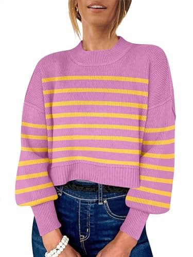 Womens Oversized Crop Sweater for Fall 2024