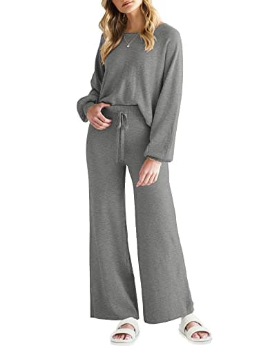 ANRABESS Women's Two Piece Sweater Sets 2024 Fall Knit Sweatsuits
