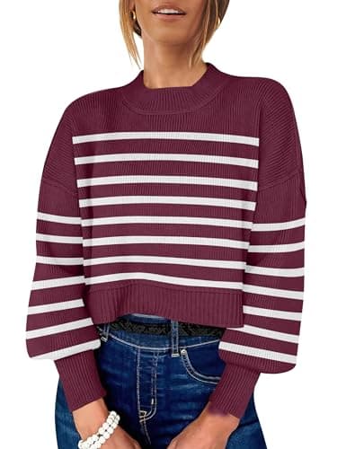 Womens Oversized Crop Sweater for Fall 2024