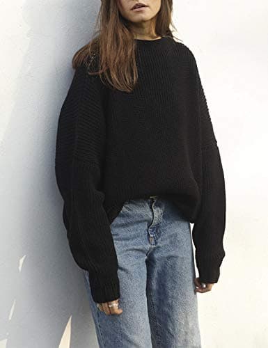 Women's Oversized Batwing Sleeve Mock Neck Sweater