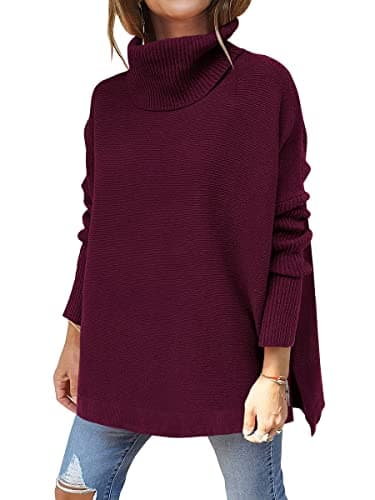 ANRABESS Women's Oversized Turtleneck Batwing Sweater Tops - Casual Fall 2024 Outfits