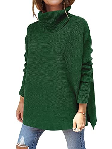 ANRABESS Women's Oversized Turtleneck Batwing Sweater Tops - Casual Fall 2024 Outfits