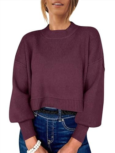 Womens Oversized Crop Sweater for Fall 2024