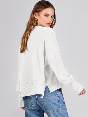 Womens Oversized Crop Sweater for Fall 2024