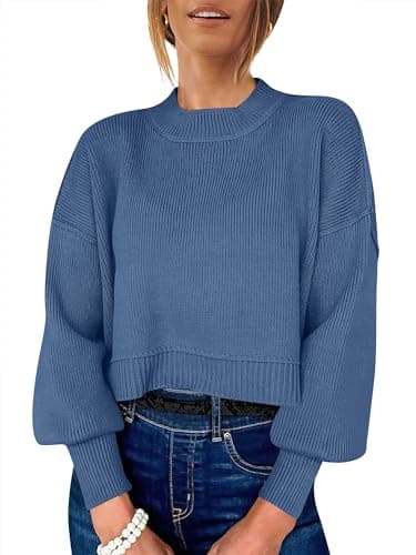 Womens Oversized Crop Sweater for Fall 2024