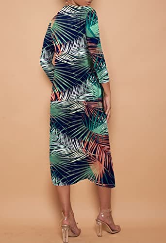 Women's Printed 3 Piece High Waist Bikini Maxi Swimsuit Cover Up